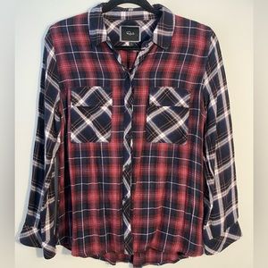 Rails Flannel Red Navy White Size L